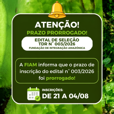 Inscrições Prorrogadas: Edital de Contratação PJ (TdR Nº 003/2026)!
