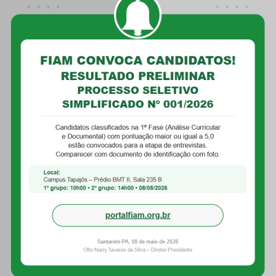 Convocação de Candidatos Classificados – Resultado Preliminar | Processo Seletivo Simplificado Nº 001/2026